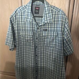 Wrangler Men's Casual Blue Checkered Shirt